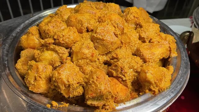 Alu dum prepared with North Indian spices