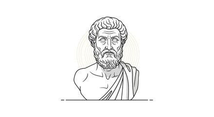 Ancient Greek Philosopher Bust Sculpture, Classical Art, Wisdom and Knowledge Symbol