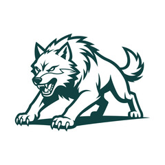 wolf mascot logo illustration vector design template modern style  eps 10