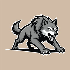 wolf mascot logo illustration vector design template modern style  eps 10