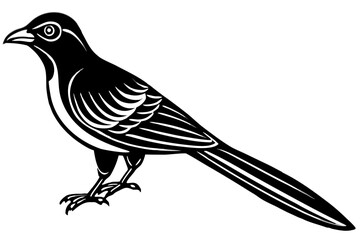 Obraz premium A minimalist black and white illustration of a bird in a simple, flat design style