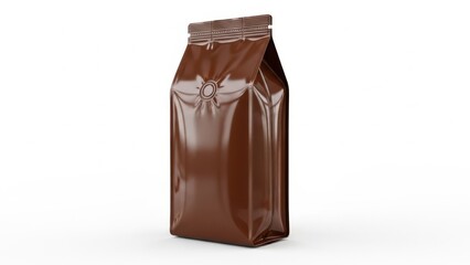 Obraz premium Elegant brown stand-up pouch packaging for premium coffee beans or specialty gourmet products