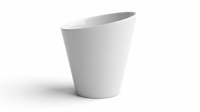 Elegant minimalist truncated cone-shaped ceramic vessel for modern decor and functional storage