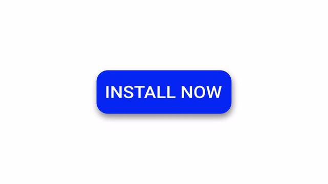 Install now icon button template animation on transparent background.