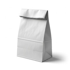 A simple white paper bag with twisted top edge for convenient carrying and storage
