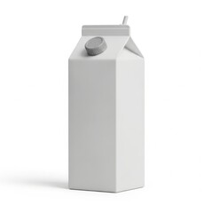 Minimalist design of an empty grey carton beverage container with cap and spout