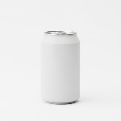 Minimalist white can design showcasing simple modern beverage packaging concept