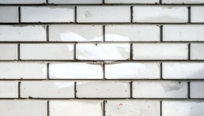 Obraz premium A close-up view of a tiled wall with a few patches of paint over the bricks