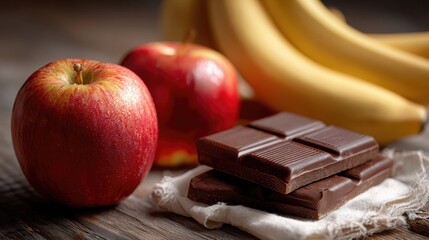 リンゴとバナナとチョコレート