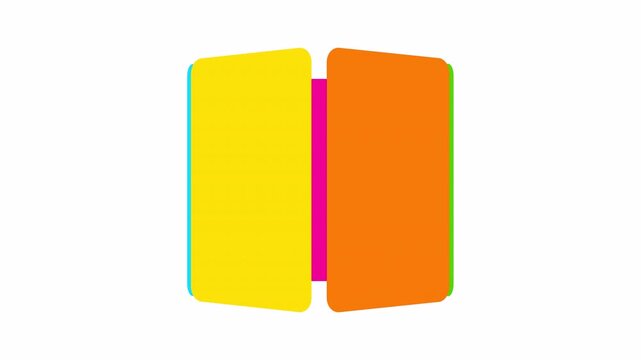 Minimal Abstract 3D Carousel Motion Animation With Smooth Rotating Color Panels Loop.