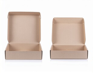 Open and closed eco takeaway box mockup
Two angles in one scene, realistic paper texture, mockup presentation style.