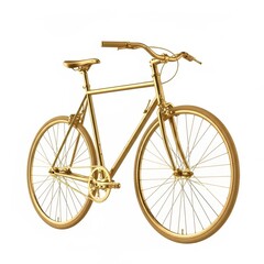 Fototapeta premium A vintage gold bicycle with a classic design and intricate details.