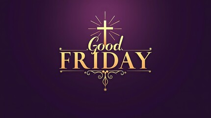 A vibrant good friday celebration with a cross and festive text