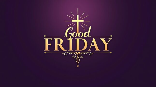 A vibrant good friday celebration with a cross and festive text