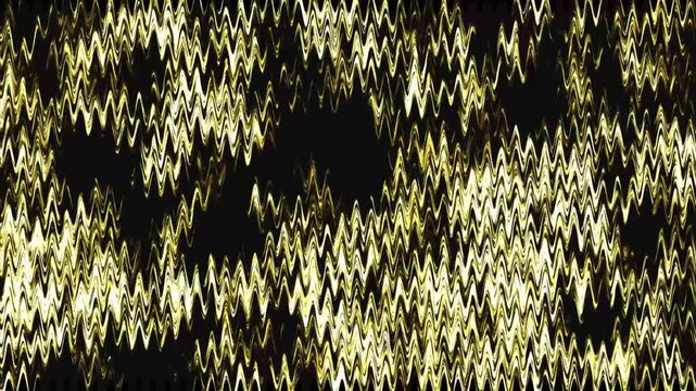 Dynamic gold zigzag pattern on black background