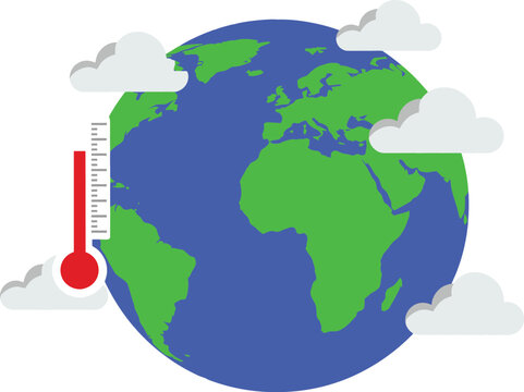 Planet Earth's Climate Alert: A stark depiction of Earth with a rising thermometer, underscoring the pressing concerns of climate change and environmental impact.