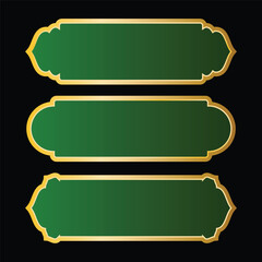 Ramadan-themed text box labels, Islamic banner icons, mosque silhouette images. Arabic frame collection set.