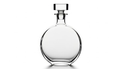 Obraz premium Elegant clear glass perfume bottle with square cap for luxurious fragrance storage