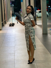 Thai girl in Chinese Style Dress