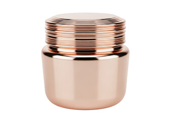 Rose gold metallic object isolated on transparent background