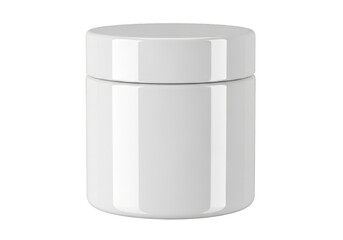 A white cylindrical container isolated on transparent background