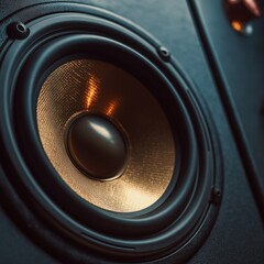 Close-Up of Glossy Subwoofer Speaker Component