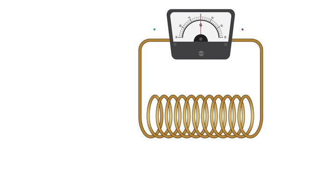 Electromagnetic Induction Animation Showing Magnet Movement Coil and Galvanometer Deflection
