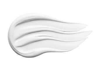 A smear of white cream isolated on transparent background