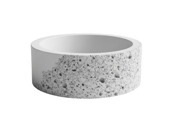 A gray and white bowl isolated on transparent background