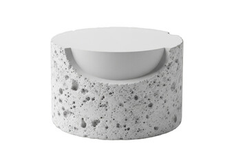 A gray and white bowl isolated on transparent background