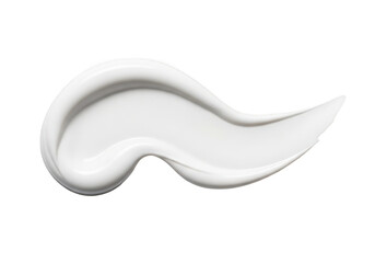 White cream smear isolated on transparent background