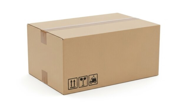Standard brown cardboard shipping box ready for packaging and delivery