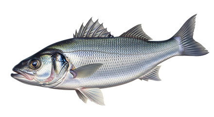 Fototapeta premium Realistic Silver Fish Isolated Black Background