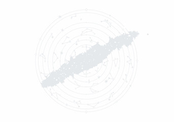 Faint stylized illustration of a galaxy obscuring a circular star chart © firman