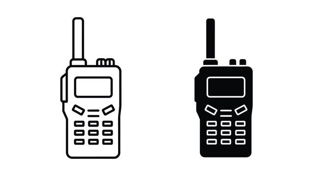Two Handheld Radios Illustrated