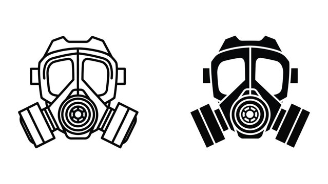 Gas masks illustration set