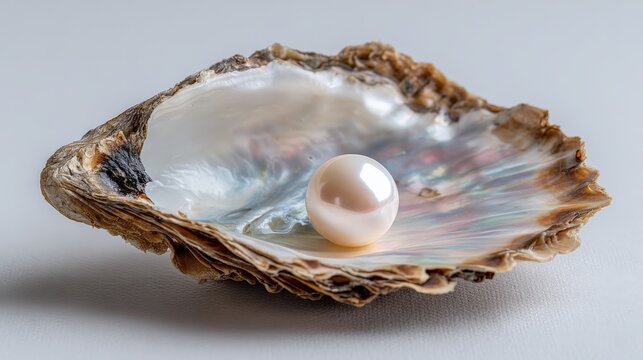 an open oister with a pearl inside