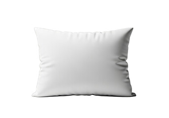 Square plain white cushion for bed or sofa, isolated object