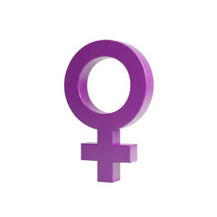 Purple female symbol icon isolated on transparent background