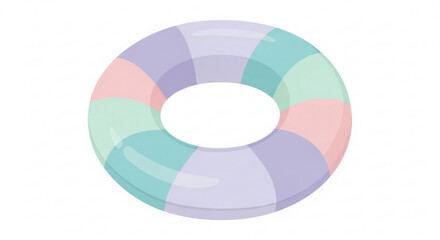 Obraz premium Colorful Inflatable Ring Isolated on White Background