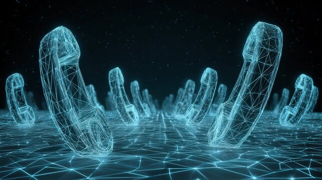Digital telephone handset formation. ..Created with Generative AI, not depicting real subjects.