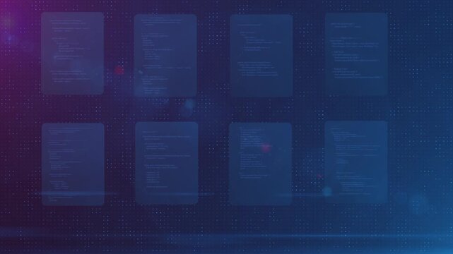 Blue Digital Programming Code Interface Technology Background animation 4k.