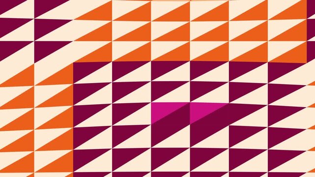 Orange red geometric triangle mosaic pattern