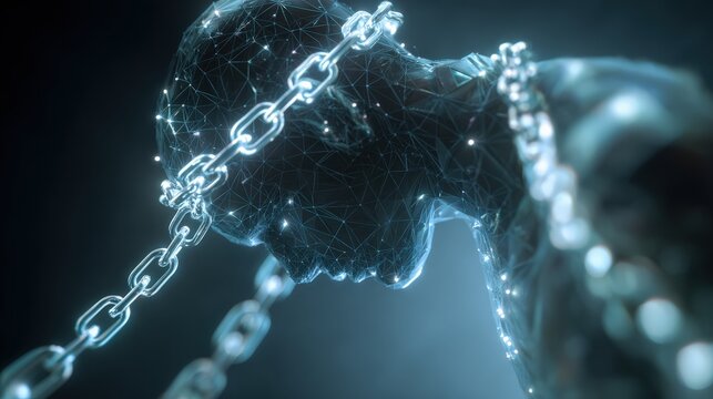 The digital capture illustrates the intricate connections of the brain. ..Created with Generative AI, not depicting real subjects.