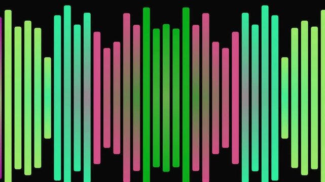 Abstract Rainbow Audio Bars Motion Background - Symmetrical Music Frequency Equalizer