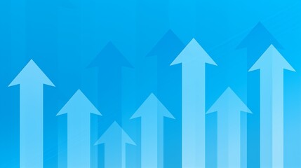 Upward Arrows on Blue Background Representing Business Growth
