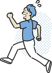 走って駆けつける医師のイラスト