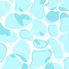 Modern abstract blue shapes pattern on white