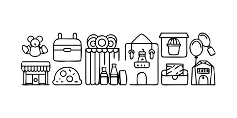 A variety of objects representing different aspects of daily life and activities