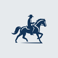 Cowboy Riding A Horse Logo